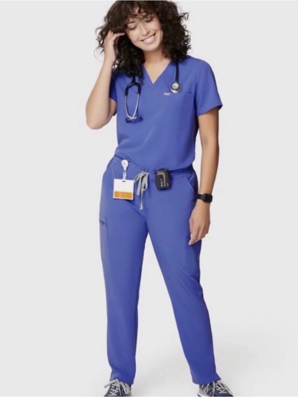 Figs Women's Denim Blue Scrub Set